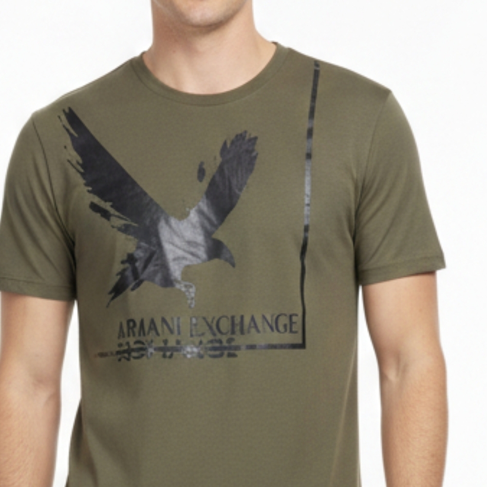 Armani Exchange Khaki Eagle Graphic Tee